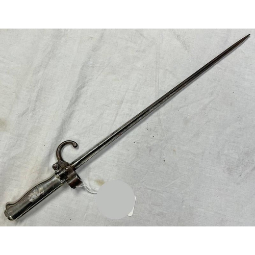 1285 - FRENCH M1886 EPEE BAYONET WITH 41 CM BLADE & NICKEL HILT