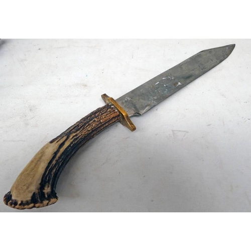 1297 - BOWIE STYLE KNIFE WITH 24.3CM CLIP POINT BLADE