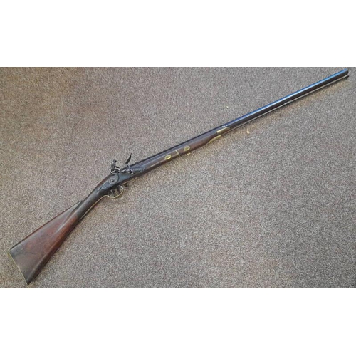 1301 - 13 BORE FLINTLOCK SPORTING GUN BY J COLLINS WITH 35'' 2 STAGE BARREL WITH GOLD LINED TOUCH HOLE, ENG... 