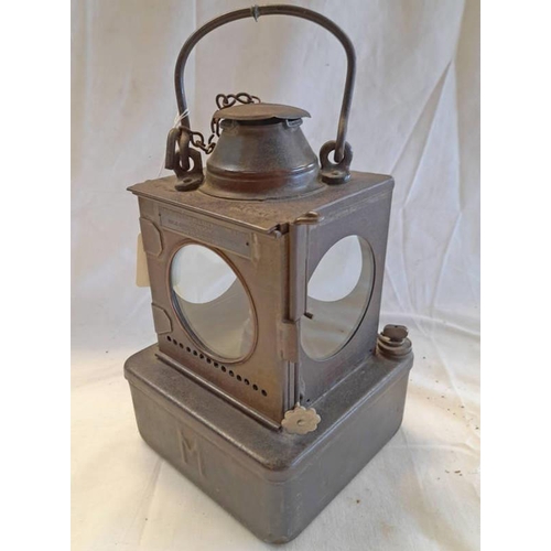 1317 - LNER RAILWAY LAMP WITH BURNER, LAMP MANUFACTURING & RAILWAY SUPPLIES LTD LONDON WELCH PATENT