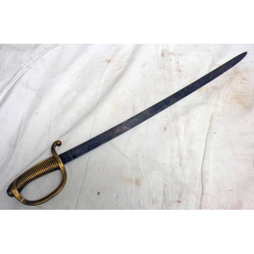 1324 - COPY OF A 1840 MODEL SPANISH INFANTRY BRIQUET SWORD WITH 69CM LONG BLADE STAMPED ''FCA DE TOLEDO 186... 