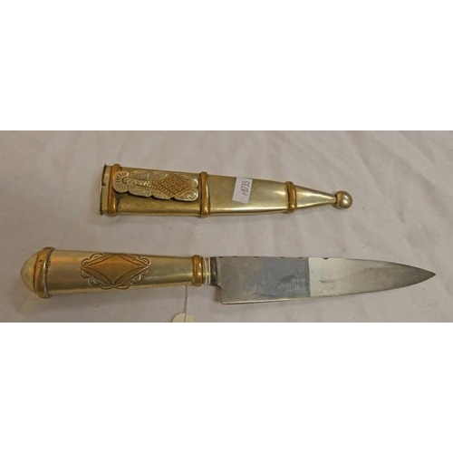 1335 - TIMAR TANDIL KNIFE WITH 16CM LONG BLADE, METAL GRIP AND ITS METAL SCABBARD