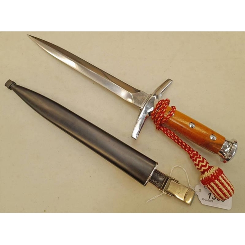 1359 - SWISS ARMY OFFICERS DRESS DAGGER, SCABBARD & KNOT