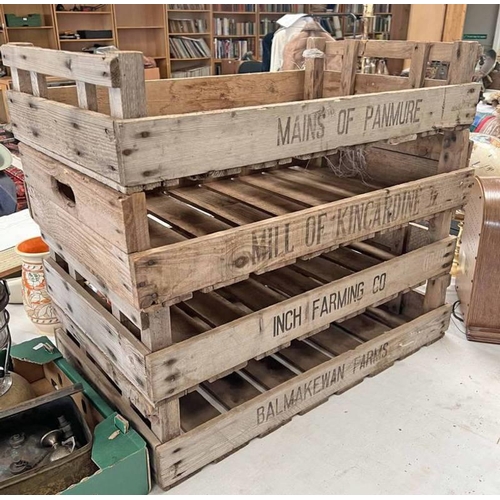 1361C - FOUR WOODEN FRUIT / VEGETABLE CRATES