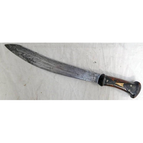 1407 - EX COLLECTION SIR RICHARD BARRON, BRITISH MILITARY MACHETE WITH VARIOUS INTERESTING MARKINGS TO INCL... 