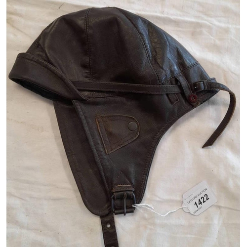 1422 - VINTAGE LEATHER FLYING HELMET