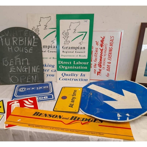 1433 - SELECTION OF VINTAGE & OTHER SIGNS TO INCLUDE ROAD SIGNS SUCH AS NO PARKING, BENSON & HEDGES PLASTIC... 