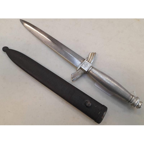 1446 - GERMAN NSFK, NATIONAL SOCIALISTS FLYER CORPS DAGGER WITH 17.5CM LONG BLADE MARKED 'F & A HELBIG STEI... 