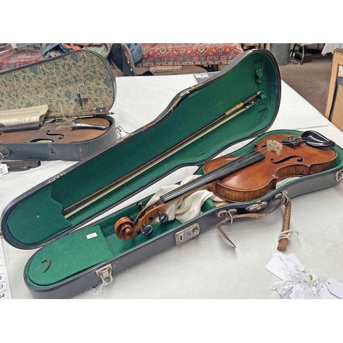 1630 - VIOLIN WITH ONE PIECE 35.5CM LONG (EXCLUDING BUTTON) BACK AND INTERIOR LABEL THAT READS ''CARLO TEFT... 