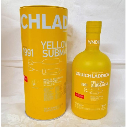 2011 - 1 BOTTLE BRUICHLADDICH YELLOW SUBMARINE 25 YEAR OLD SINGLE MALT WHISKY, DISTILLED 1991 - 700ML, 46% ... 