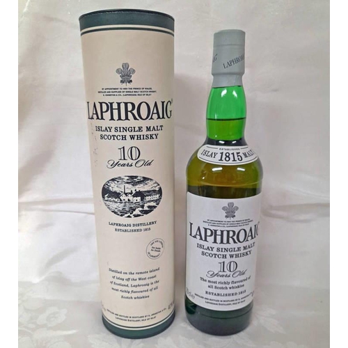 2044 - 1 BOTTLE LAPHROAIG 10 YEAR OLD SINGLE MALT WHISKY - 70CL, 40% VOL. IN TUBE