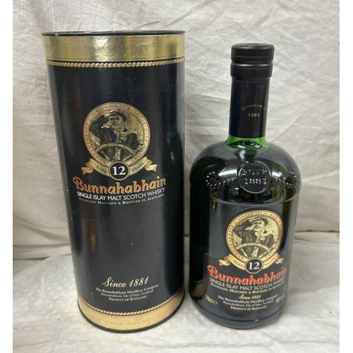 2079 - 1 BOTTLE BUNNAHABHAIN 12 YEAR OLD SINGLE MALT WHISKY - 70CL, 450% VOL IN TUBE