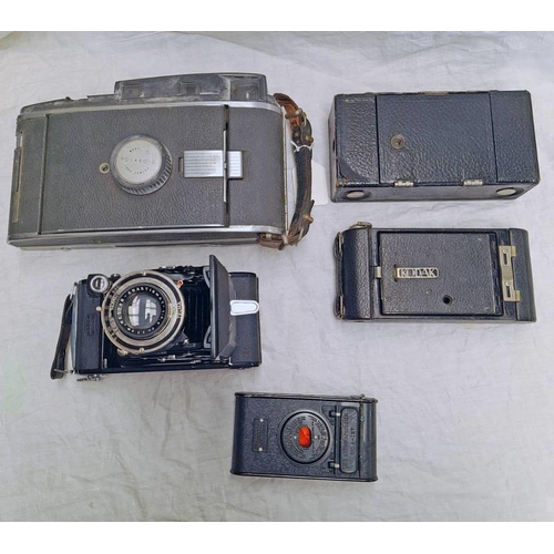 2112 - POLAROID MODEL 160 LAND CAMERA, KODAK A - 127, ZEISS IKON FOLDING CAMERA ETC