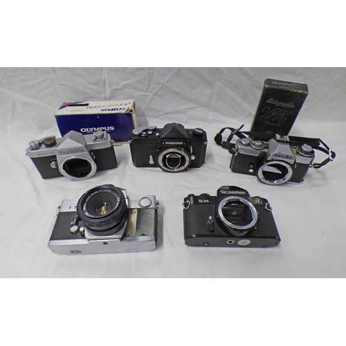 2134 - SELECTION OF VARIOUS CAMERAS TO INCLUDE PETRI TTL WITH LENS, MINOLTA XD7, ROLLERFLEX SL35, YASHICA P... 