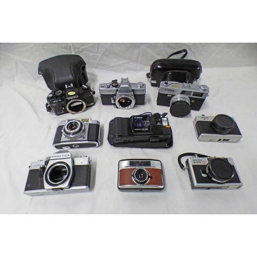 2146 - SELECTION OF CAMERAS TO INCLUDE CANON CASONET QL 25, MINOLTA SRT 101, PRAKTICA SUPER TL 1000, YASHIC... 