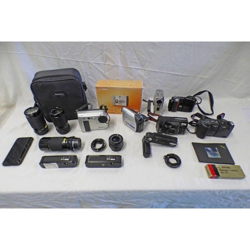 2151 - SELECTION OF CAMERAS, CAMCORDERS, LENSES ETC TO INCLUDE NIKON COOLPIX 990, NIKON COOL PIX 4500, SIGM... 