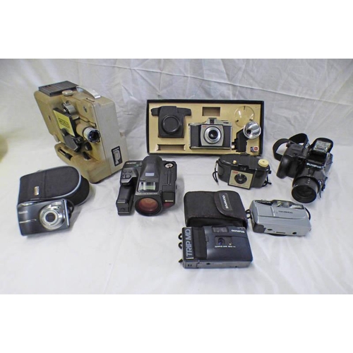 2157 - SELECTION OF VARIOUS CAMERAS, ETC TO INCLUDE OLYMPUS IS - 1000 BOEING P8 PROJECTOR, KODAK EASYSHARE ... 