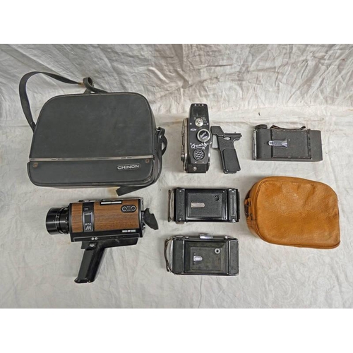 2173 - CORONEL FOLDING CAMERA CASE, QUARTZ-M CINE CINEMA WITH INSTRUCTION MANUAL, BAG, HC-4X & HC-2X LENS, ... 