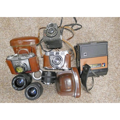 2190 - KODAK EK 200 INSTANT CAMERA, FUL-VUE ENSIGN CAMERA, KODAK RETINETTE 11A 45MM CAMERA WITH CASE, CONTI... 