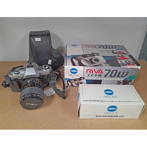 2199A - MINOLTA X-300 CAMERA WITH A MINTOLA MDZOOM 30-70MM 1:3.5 LENS AND CASE, TOGETHER WITH MINOLTA AUTO E... 