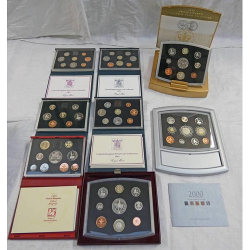 2203 - 8 X UK PROOF SETS TO INCLUDE: 2002 'GOLDEN JUBILEE' EXECUTIVE EDITION 9-COIN SET; 2002 'GOLDEN JUBIL... 