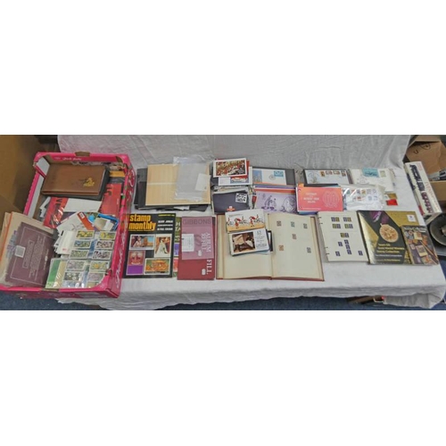 2210 - SELECTION OF VARIOUS PHILATELIC RELATED ITEMS TO INCLUDE ALBUMS OF CHANNEL ISLAND STAMP PACKS, VARIO... 