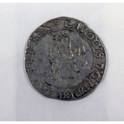 2257 - 1625-1649 CHARLES I SILVER HAMMERED SIXPENCE PROBABLY 1638-9 WITH ANCHOR MINTMARK