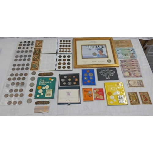 2263 - SELECTION OF PROOF SETS, BRITISH COPPER & SILVER COINAGE & BANKNOTES TO INCLUDE 3 X UK PROOF SETS WI... 