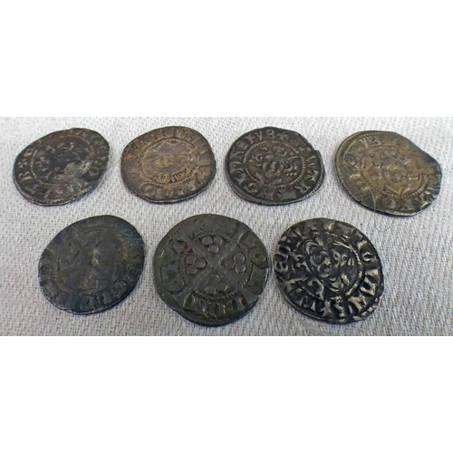 2279 - 7 X EDWARD I (1272-1307) SILVER PENNIES, ALL LONDON