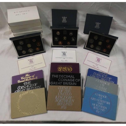 2281 - 19 X ROYAL MINT PROOF SETS TO INCLUDE 1970, 1971 & 1976-1992, IN CASES OF ISSUE, WITH C.O.A