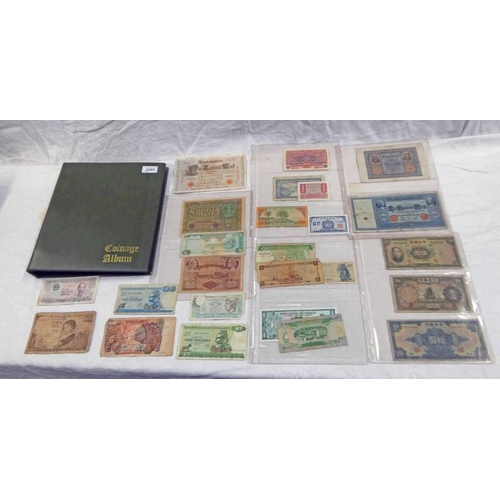 2285 - ALBUM OF WORLD BANKNOTES TO INCLUDE 1910 IMPERIAL GERMANY 1000 MARKS, NOTGELD, REPUBLIC OF CHINA ETC... 