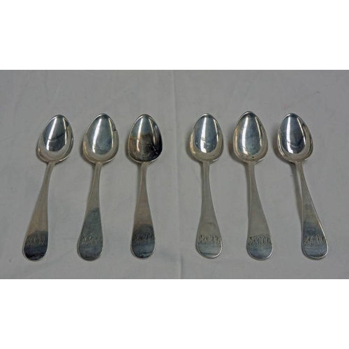 24 - SET OF 6 ABERDEEN LATE 18TH/EARLY 19TH CENTURY TEASPOONS BY JAMES ERSKINE