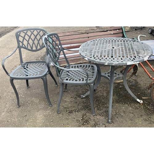 6098 - CIRCULAR METAL TABLE WITH MATCHING CHAIRS