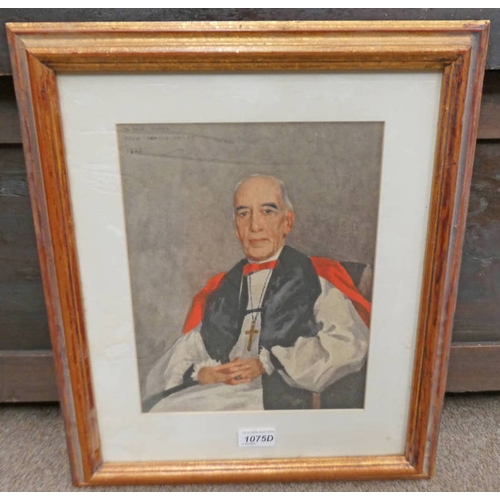 1075D - GEORGE HENRY PORTRAIT OF REV. F H CHASE SIGNED FRAMED WATERCOLOUR 29 X 23 CM