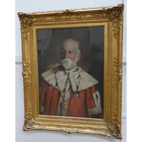 1088 - RTG PATERSON PROVOST MOFFAT MONOGRAMMED,  GILT FRAMED OIL PORTRAIT 68 CM X 50 CM