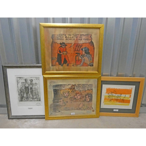 1113 - PIETRO PSAIER, 2 FRAMED ARTISTS PROOFS, BOTH SIGNED & STAMPED, TOGETHER WITH 2 STUDIO ARTISTS PROOFS... 