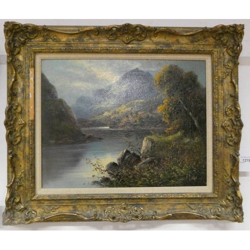 1114 - F HIDER 'WHEN GREEN LEAVES TURN TO GOLD' SIGNED GILT FRAMED OIL PAINTING 44 CM X 34 CM