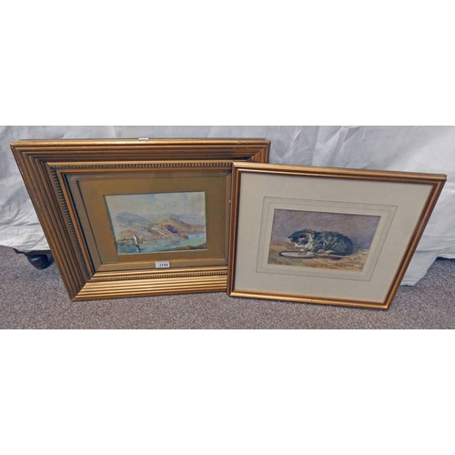 1158 - H J JENNINGS, REFLECTIONS, SIGNED, FRAMED WATERCOLOUR, 16 X 25 CM, TOGETHER WITH R H BUSK, PANNAMA O... 