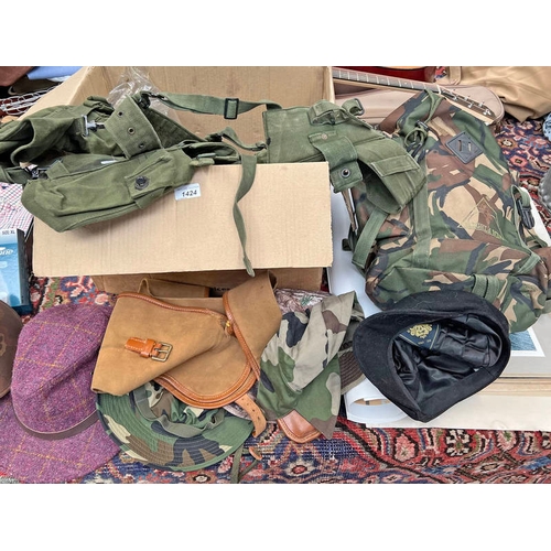 1424 - MILITARY WEBBING, CAMO BACK PACK ETC