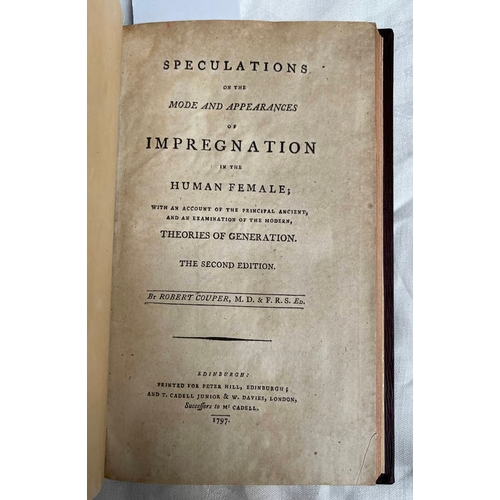 2072 - SPECULATIONS ON THE MODE AND APPEARANCES OF IMPREGNATION IN THE HUMAN FEMALE BY ROBERT COUPER QUARTE... 