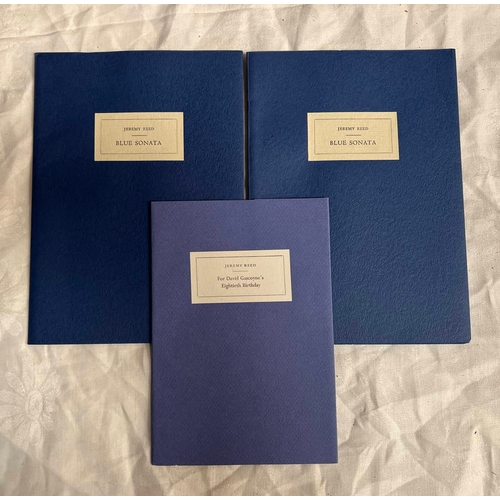 2095 - BLUE SONATA, THE POETRY OF JOHN ASHBERY BY JEREMY REED, PRINTED AT THE TRAGARA PRESS, LIMITED EDITIO... 