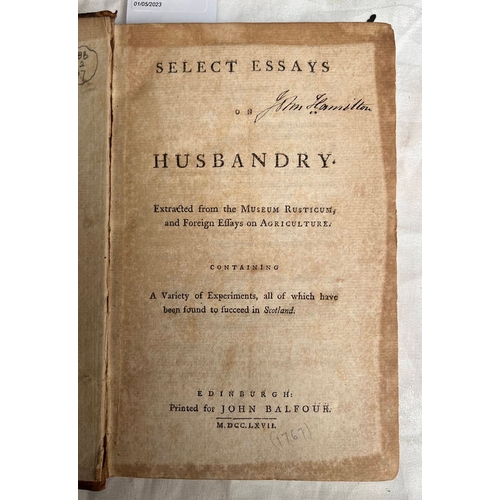 2116 - SELECT ESSAYS ON HUSBANDRY, EXTRACTED FROM THE MUSEUM RUSTICUM, AND FOREIGN ESSAYS ON AGRICULTURE, C... 