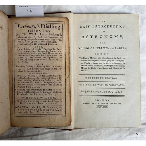 2126 - LEYBOURN'S DIALLING IMPROV'D BY HENRY WILSON, FULLY LEATHER BOUND - 1728 & AN EASY INTRODUCTION TO A... 