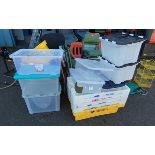 6184 - GOOD SELECTION OF PLASTIC STORAGE BOXES IN VARIOUS SIZES - APPROX 20 BOXES