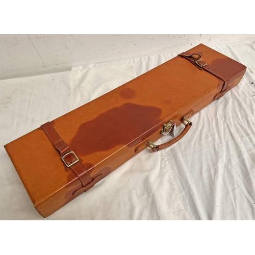 1033 - MODERN GUN CASE WITH GREEN SECTIONAL INTERIOR. 80 X 20.5 X 8 CM