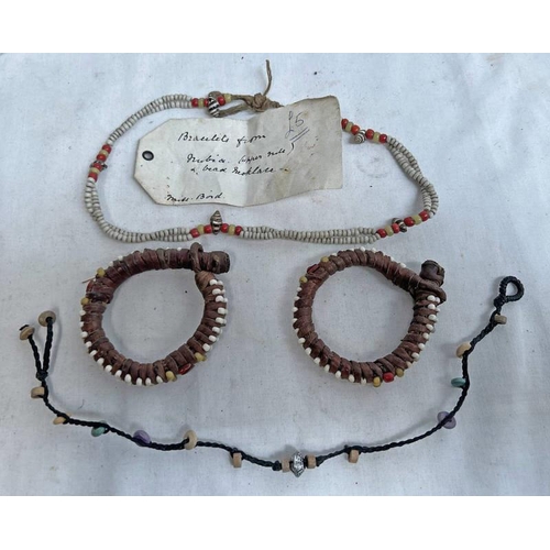 1082 - BRACELETS FROM NUBIA (UPPER NILE) AND A BEAD NECKLACE