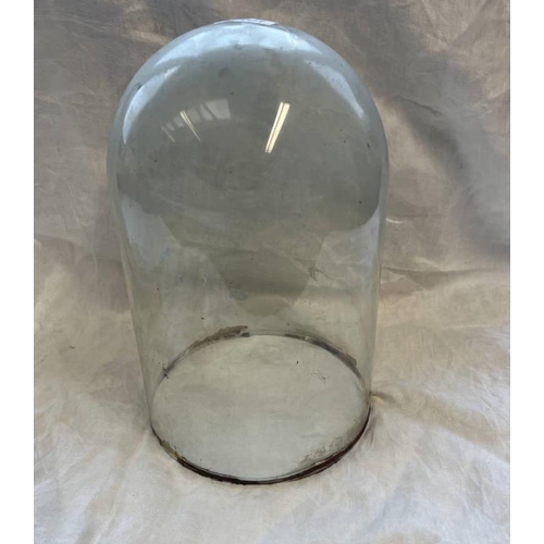 1201 - GLASS DOME, 31CM TALL, 19.5CM ACROSS OF BASE