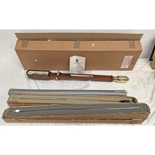 1202C - RUSSELL SCIENTIFIC INSTRUMENTS LTD MERCURY STICK BAROMETER (NO WALL MOUNT) IN ORIGINAL CARDBOARD BOX... 