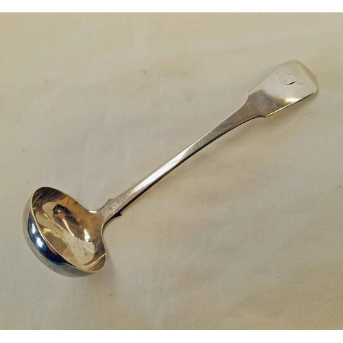 15 - WILLIAM IV SCOTTISH SILVER FIDDLE PATTERN CREAM LADLE BY WILLIAM CONSTABLE OF DUNDEE EDINBURGH 1830 ... 