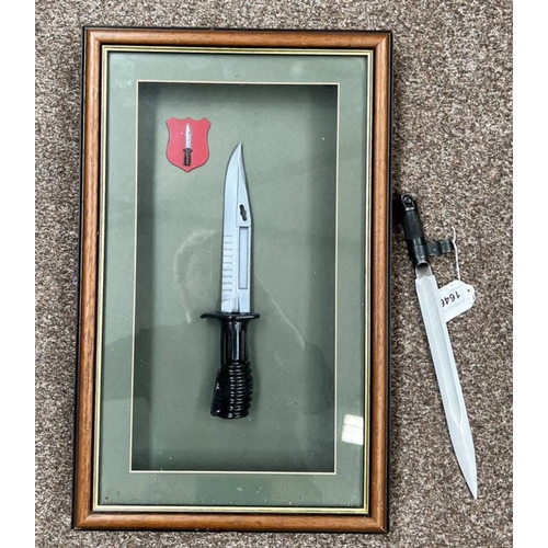 1646 - SKS BAYONET & A FRAMED FAUX SA80 BAYONET DIARAMA -2-